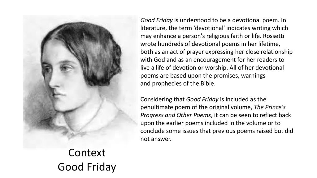 Good Friday Christina Rossetti ppt download